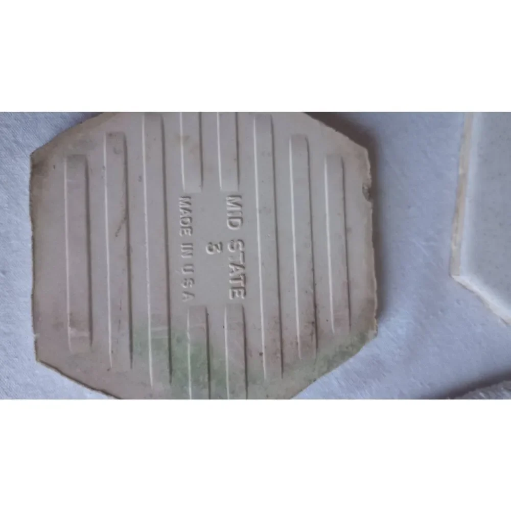 Vintage octagonal tile, beige with speckles. Set of 12.made in the USA